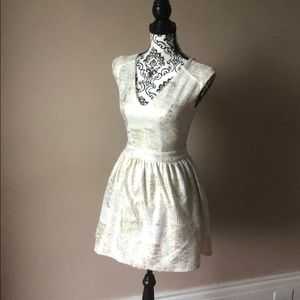 Mini ivory and gold dress
